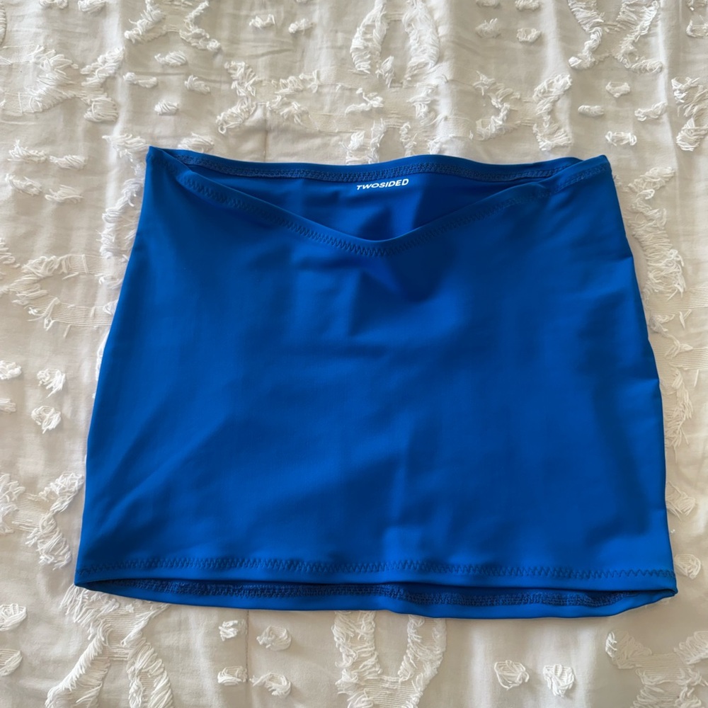 Twosided Low Rise Royal Blue Mini Skirt